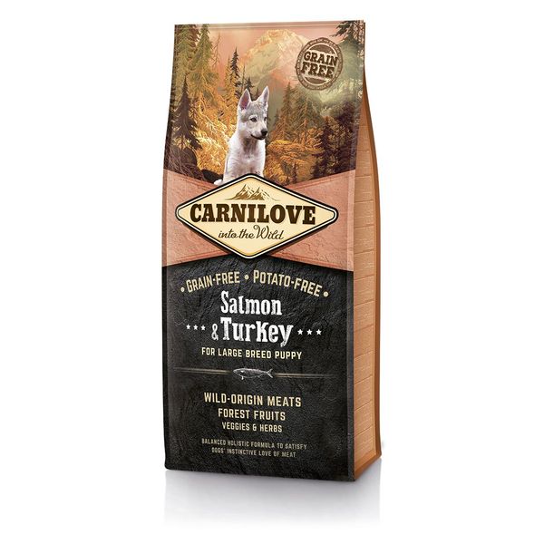 Сухий корм Carnilove Salmon & Turkey для цуценят та молодих собак великих порід, лосось та індичка, 12 кг 150816/8846 фото